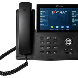 ФЛАТ-ПРО Flat-Phone A10Р/RU, ip-телефон (20 SIP-аккаунтов, 2 порта 10/100/1000BASE-T (RJ-45), ЖК-цветной сенсорный дисплей 7” с подсветкой, разрешение 1024x600Pix, PoE, адаптер питания в комплекте, РЕЕСТР)